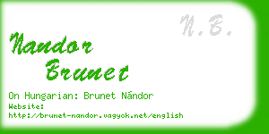 nandor brunet business card